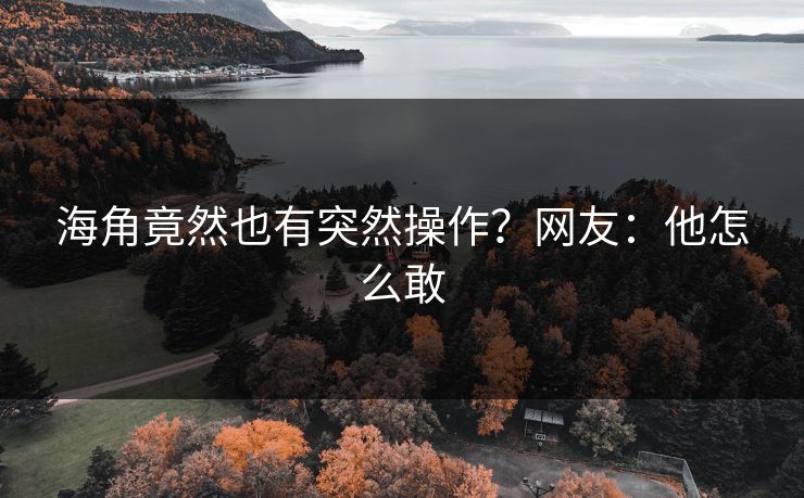 海角竟然也有突然操作？网友：他怎么敢