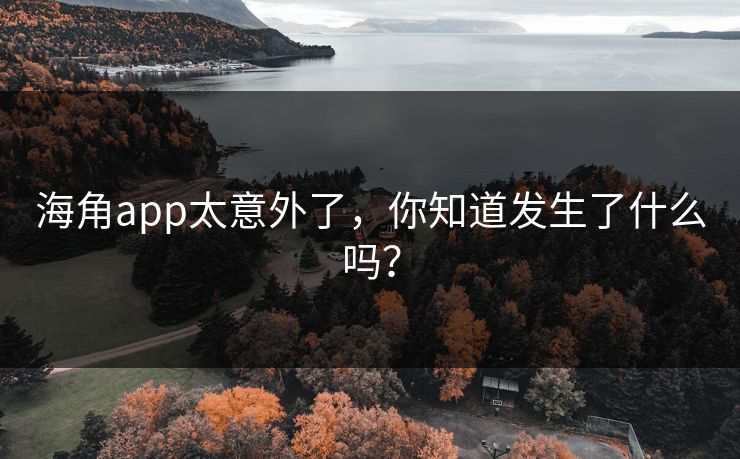 海角app太意外了，你知道发生了什么吗？